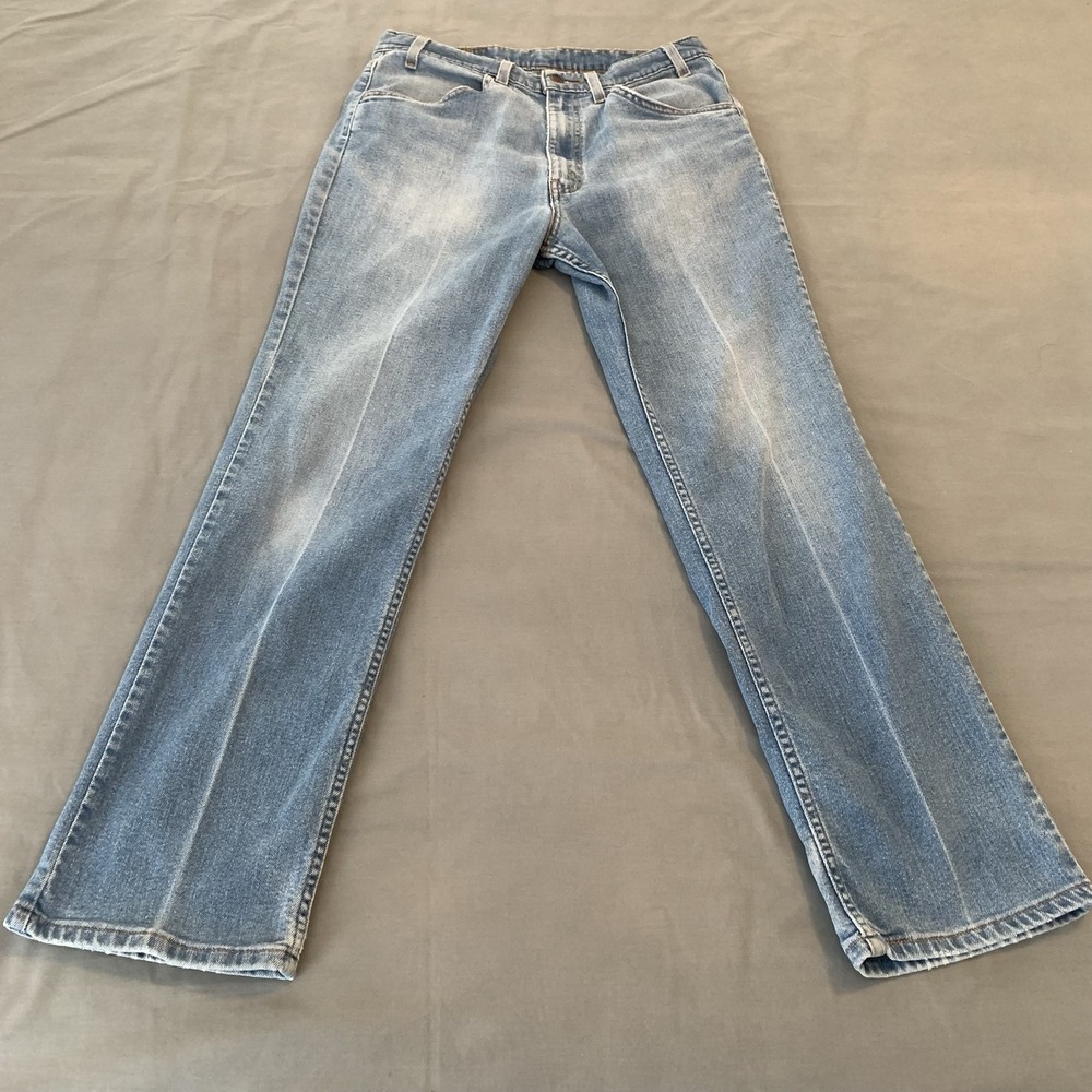 Vintage Levis Jeans Mens 33x30 Blue Light Wash Regular Fit Straight Leg Gold Tab